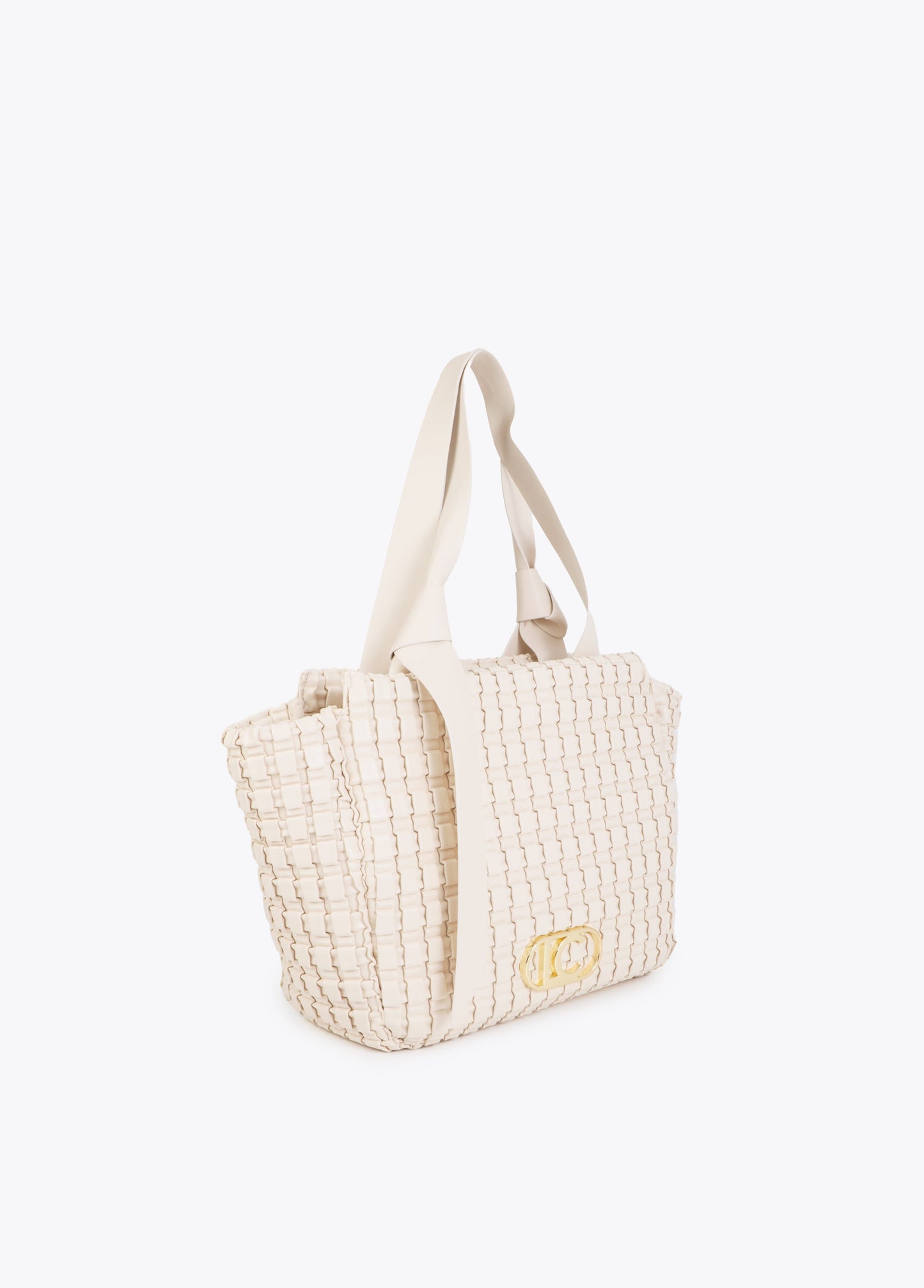 Braided Material Bag with Metallic Bow