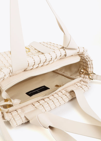 Braided Material Bag with Metallic Bow