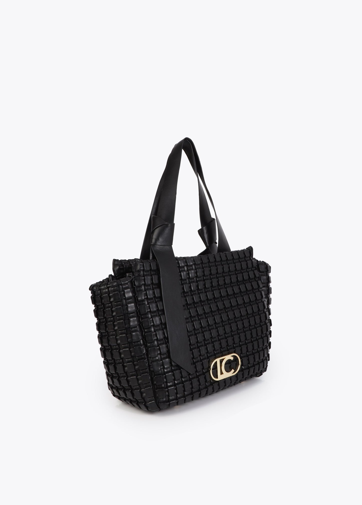 Braided Material Bag with Metallic Bow