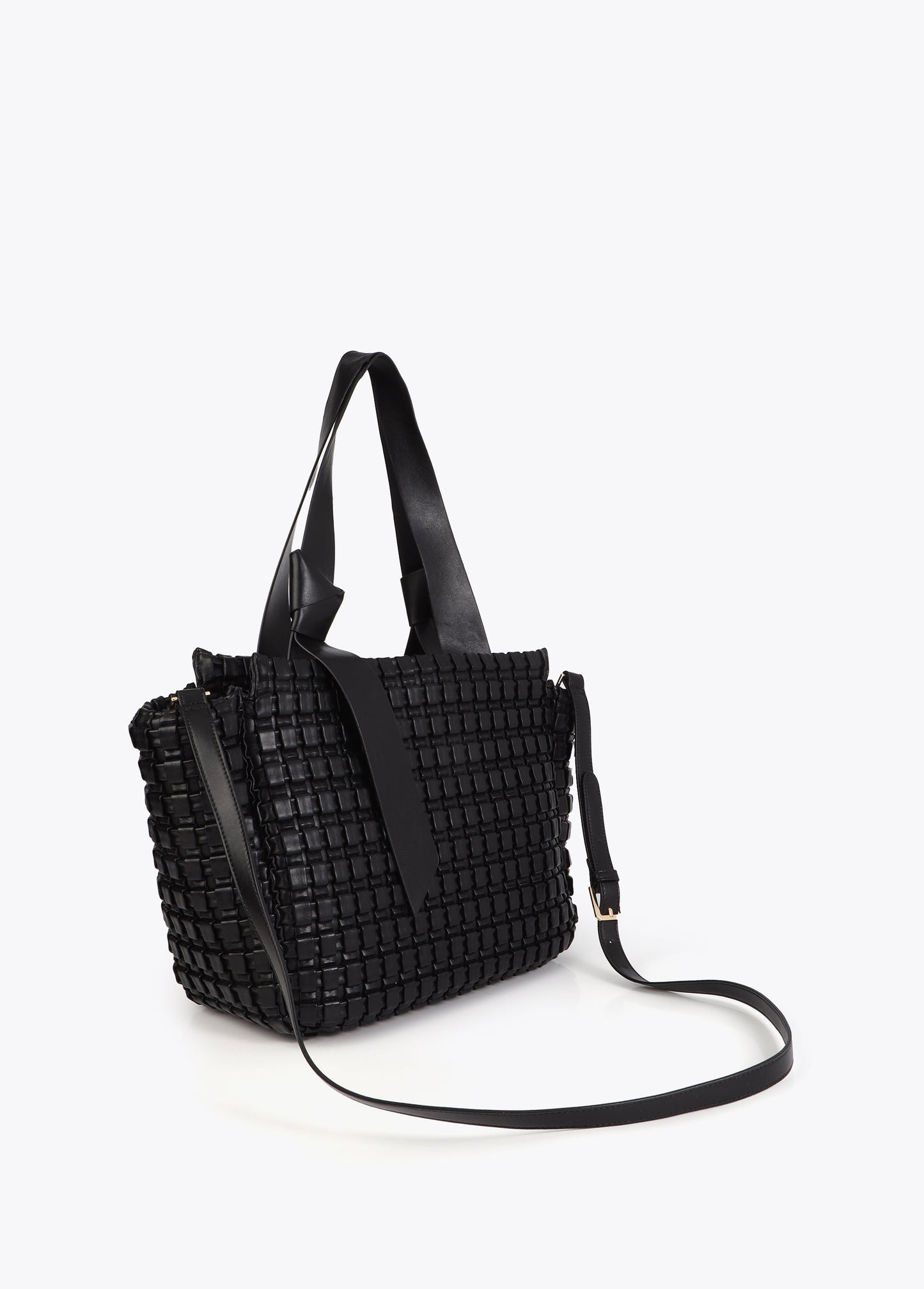Braided Material Bag with Metallic Bow