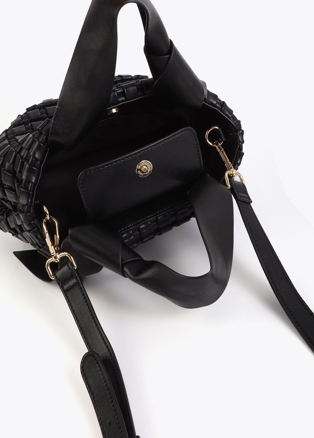 Woven Material Bag with Bow Detail