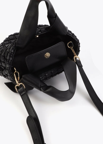 Woven Material Bag with Bow Detail