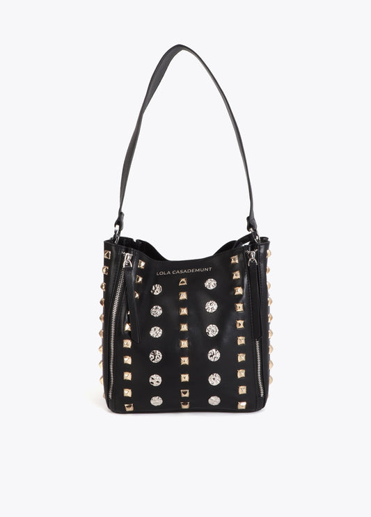 Shoulder Bag with Gold and Silver Studs