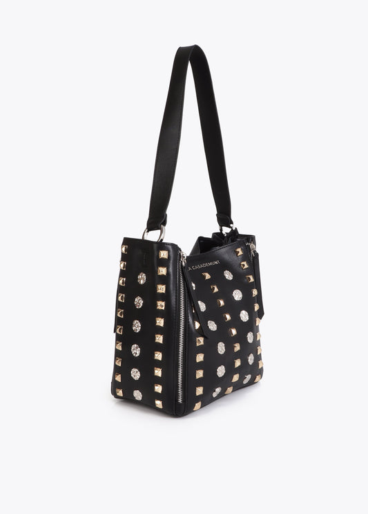 Shoulder Bag with Gold and Silver Studs