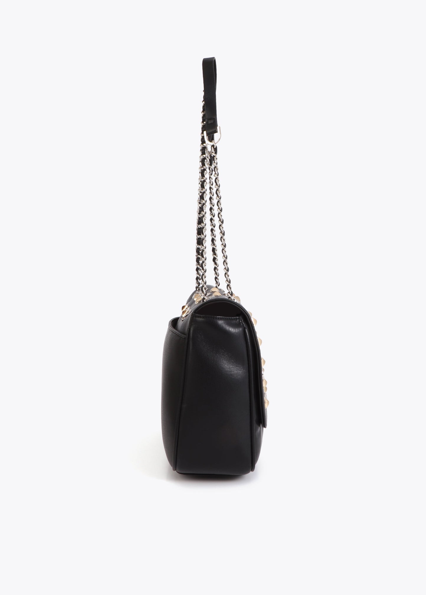 Flap Crossbody Bag with Gold and Silver Studs