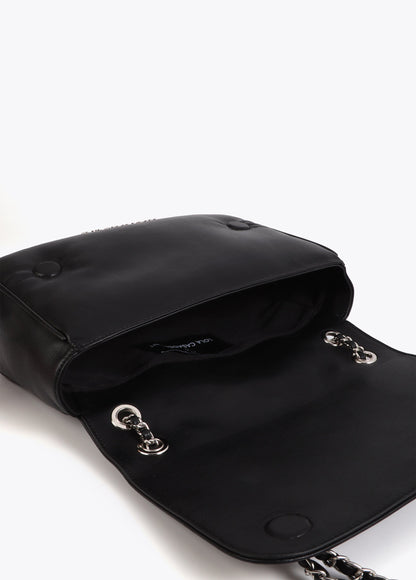 Flap Crossbody Bag with Gold and Silver Studs