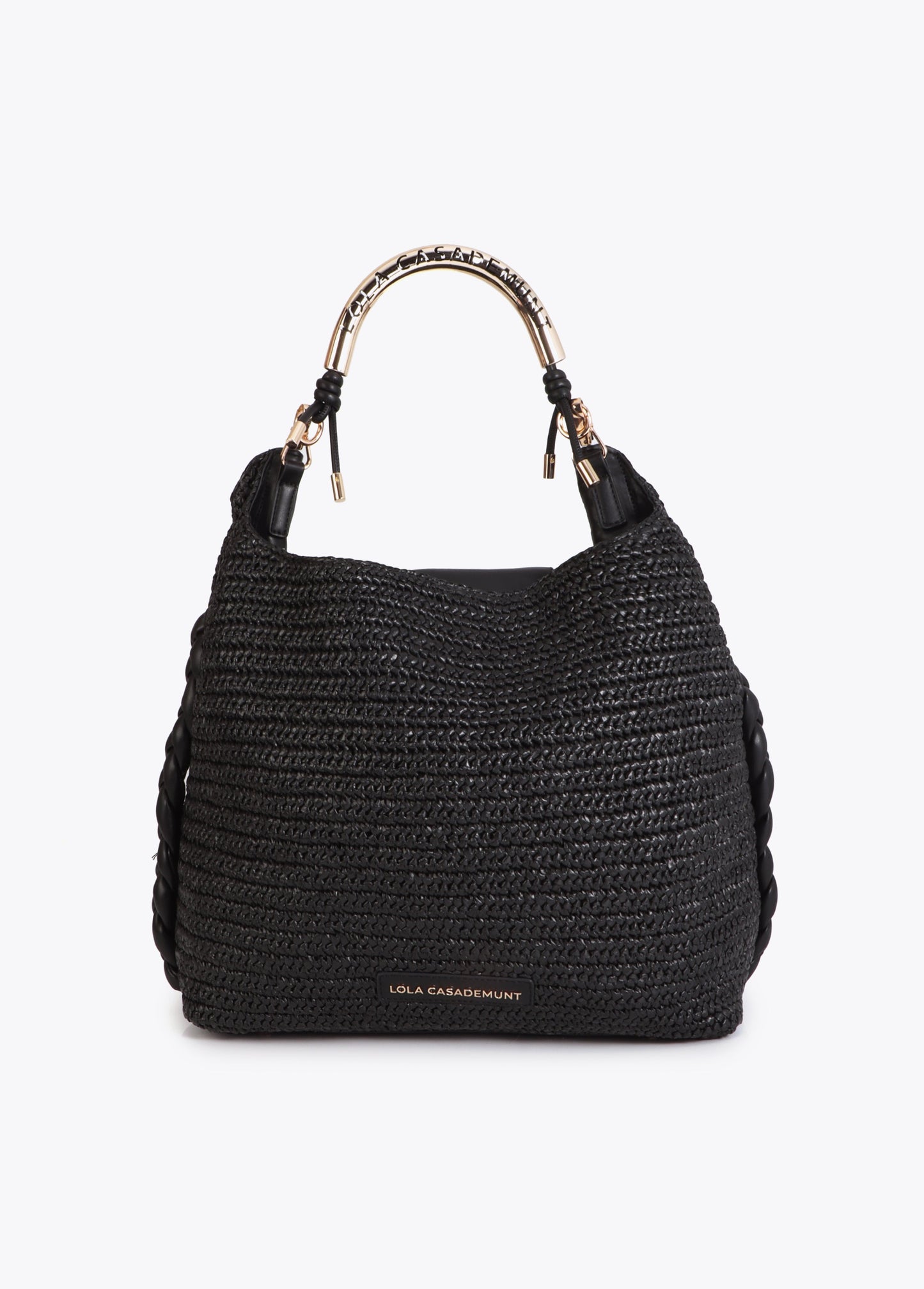 Shopper Bag Combined Rattan Effect with Die-Cut Handle Logo