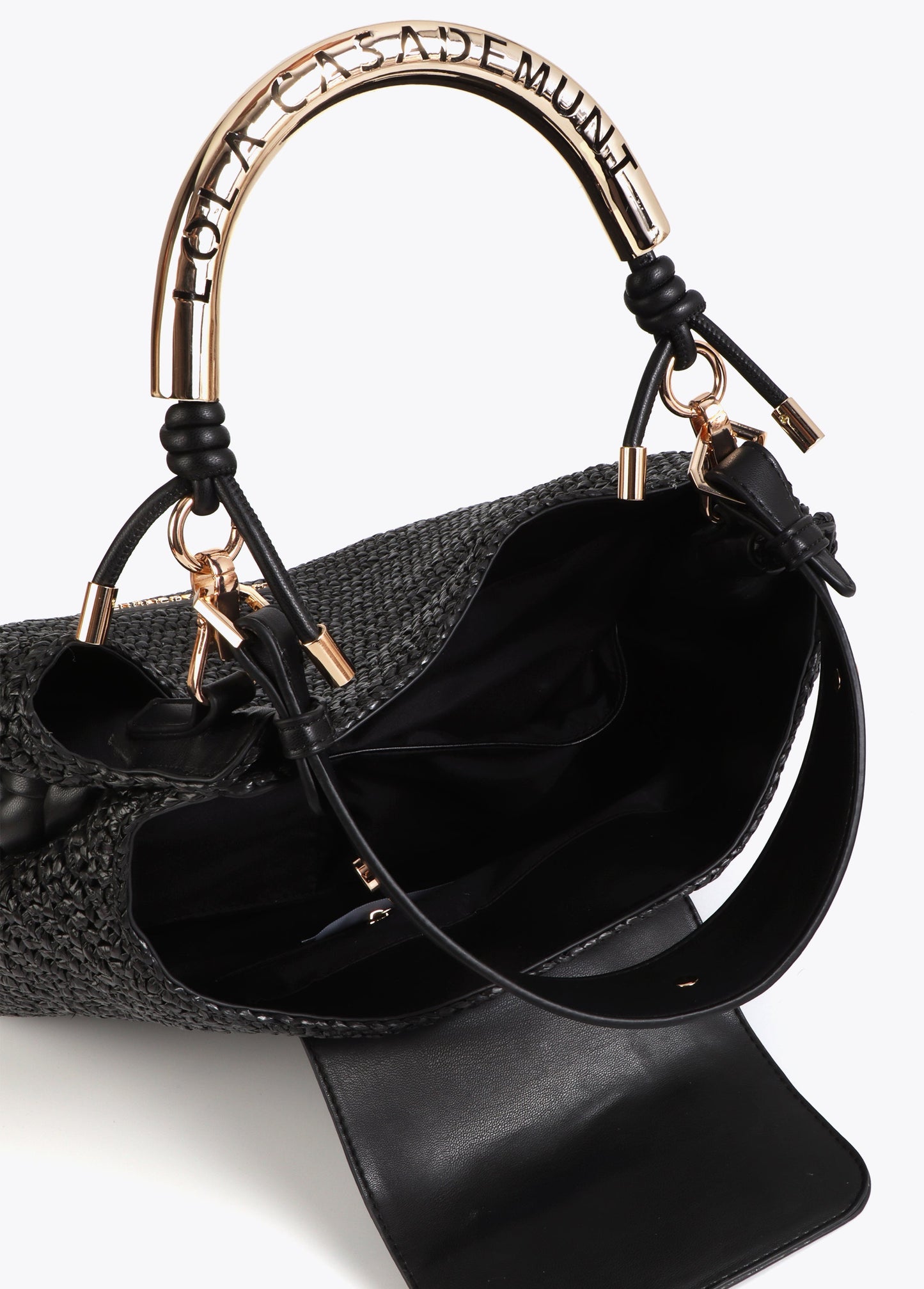 Shopper Bag Combined Rattan Effect with Die-Cut Handle Logo
