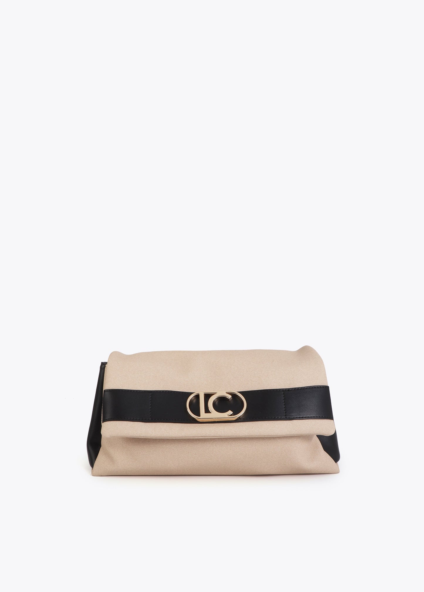 Canvas and Faux Leather Flap Crossbody