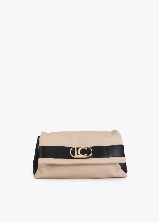 Canvas and Faux Leather Flap Crossbody