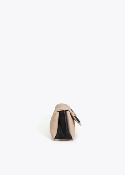 Canvas and Faux Leather Flap Crossbody