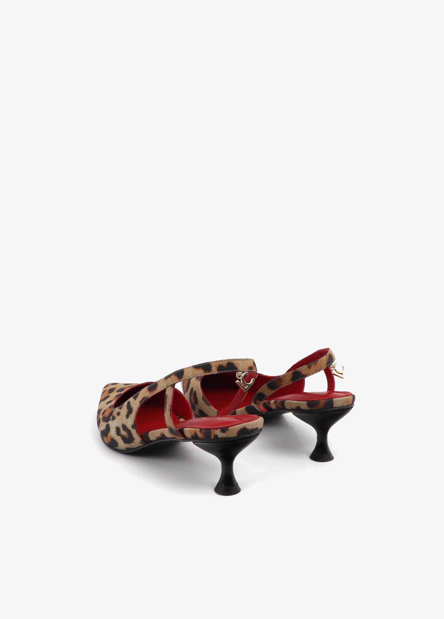 Leopard Print Heeled Shoe with Cutout