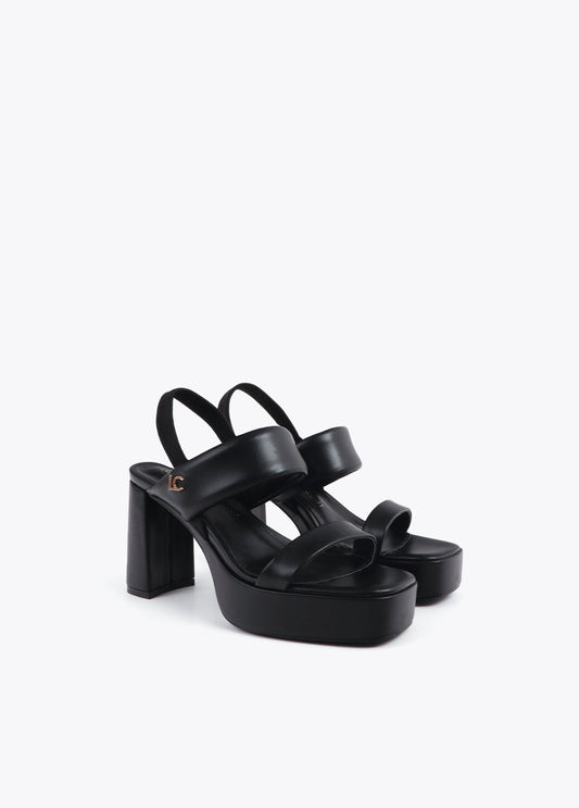 Tricolor Strap Heel Sandal