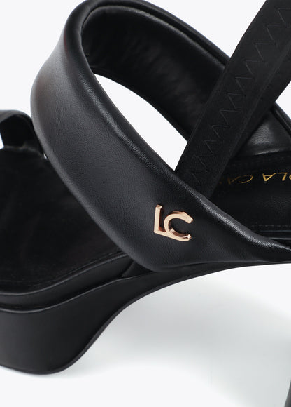 Tricolor Strap Heel Sandal