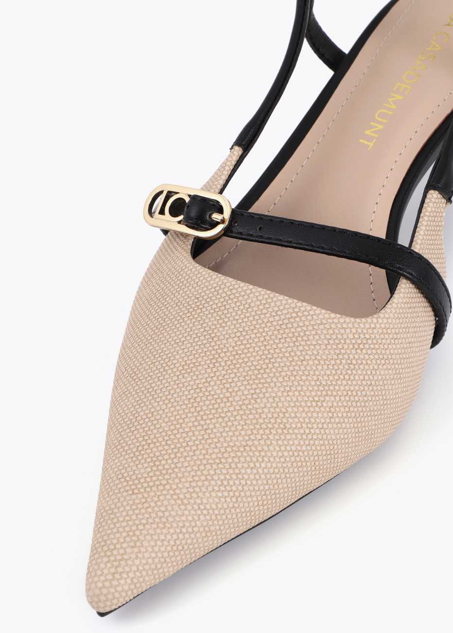 Bi-color Heeled Shoe with Customized Buckles