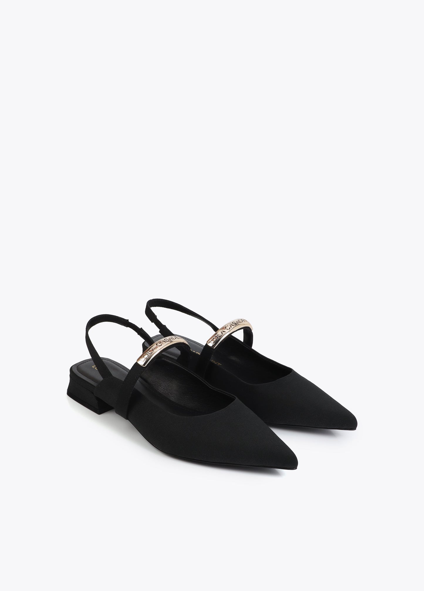 Flat Shoe in Grosgrain Fabric with Logo Detail