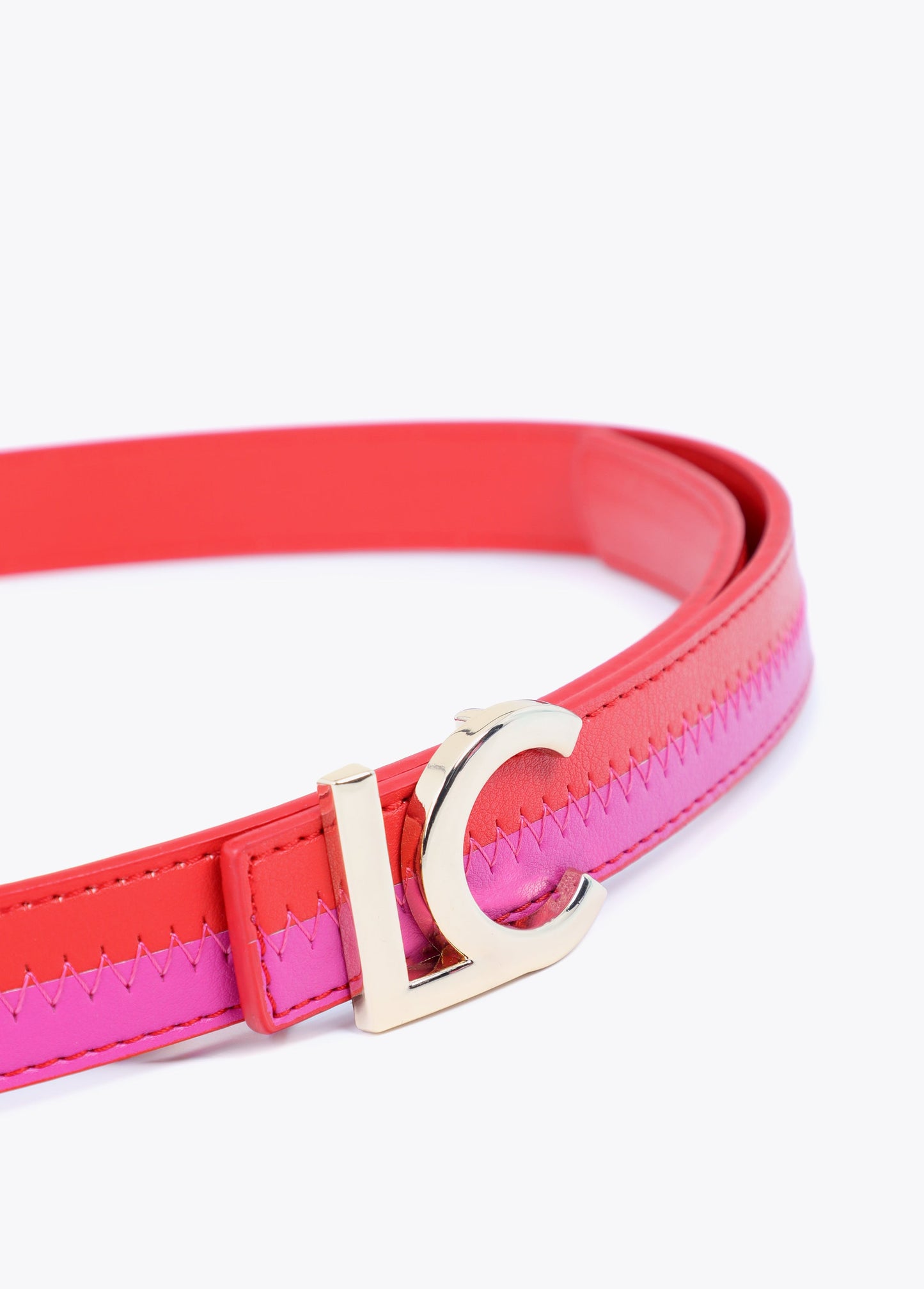 Pink and Fuchsia Bicolor Belt with LC Logo Buckle