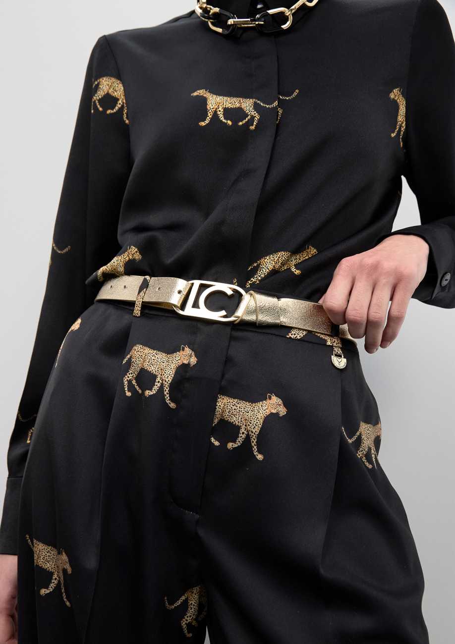 Metallic Reversible Belt Oval Logo