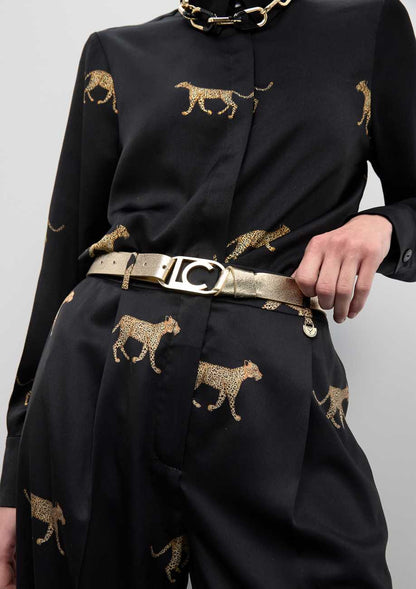 Metallic Reversible Belt Oval Logo