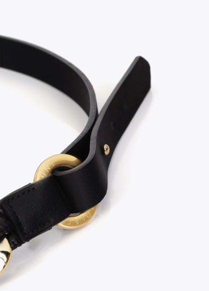 Combined Chain Belt with Leather Effect