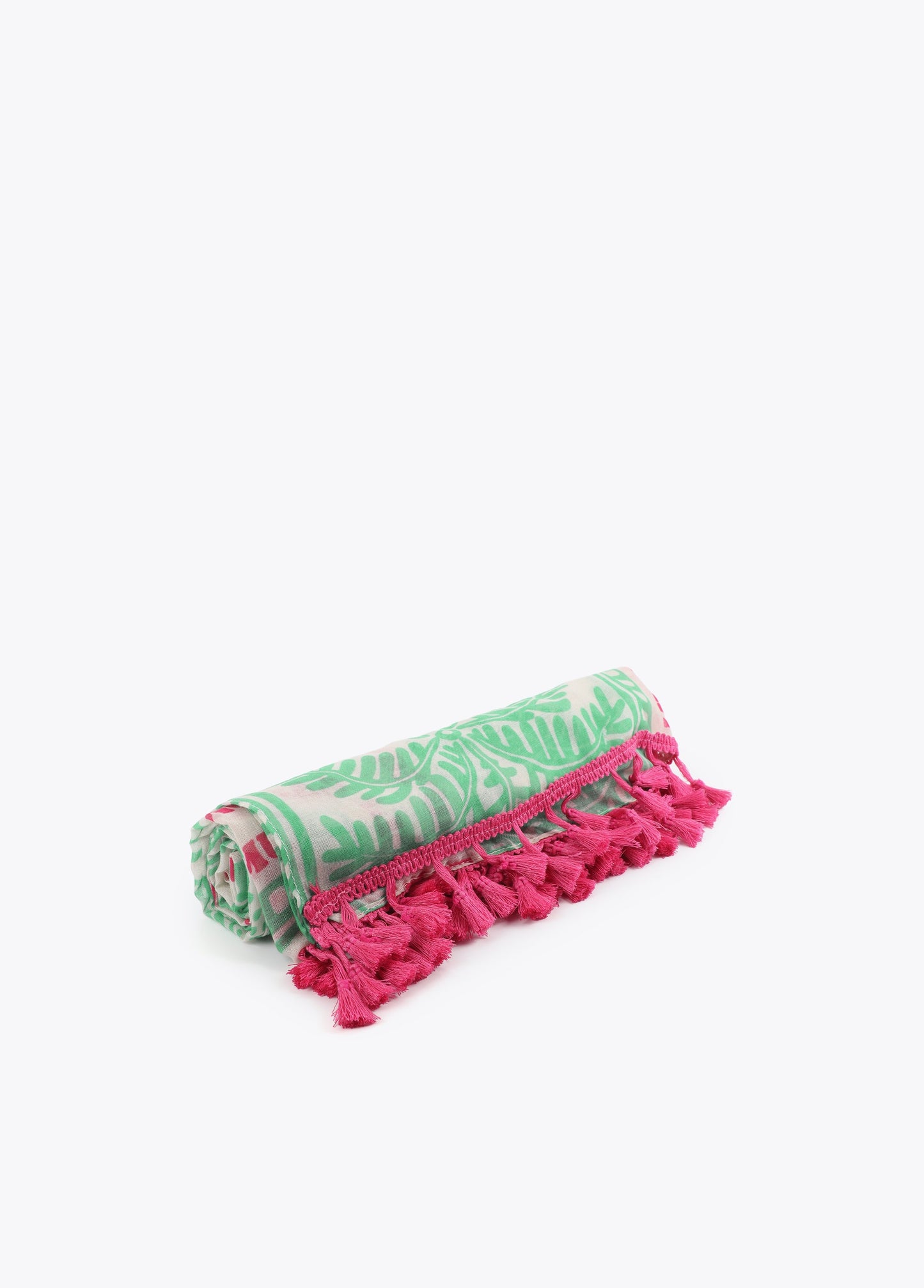 Tropical Print Sarong with Fringes