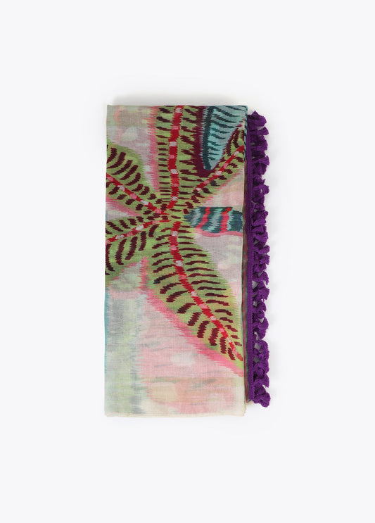 Tropical Print Sarong with Tassels