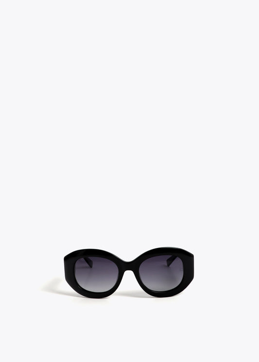 Round-Shaped Sunglasses with Leopard Logo