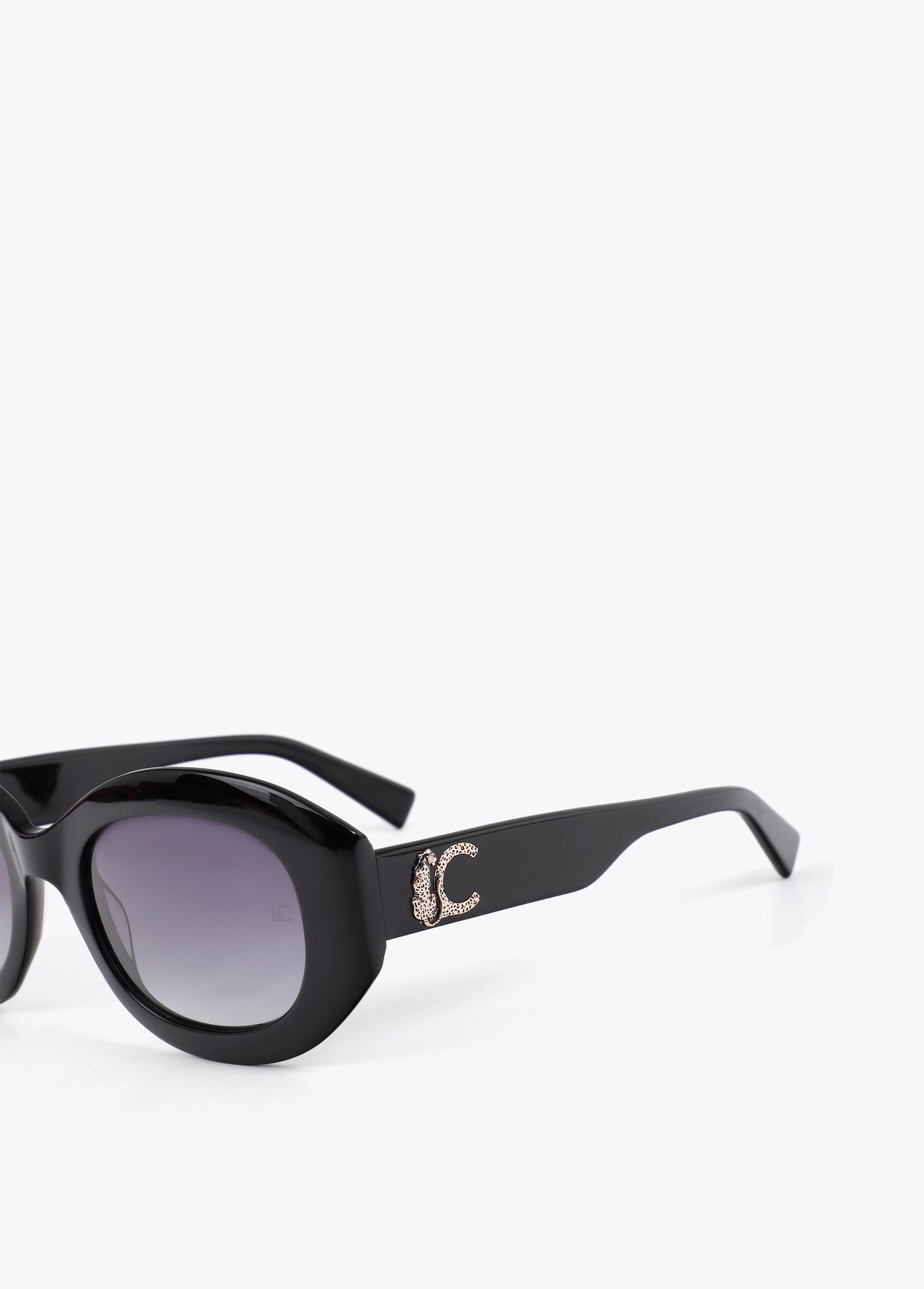 Round-Shaped Sunglasses with Leopard Logo