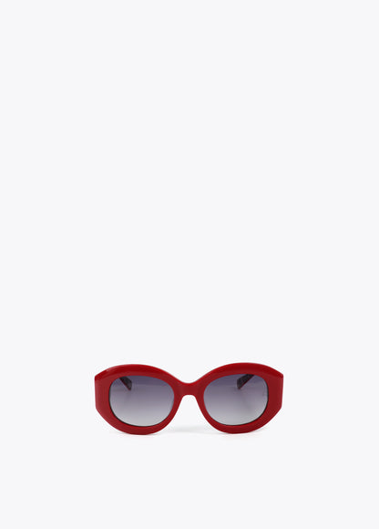 Round-Shaped Sunglasses with Leopard Logo