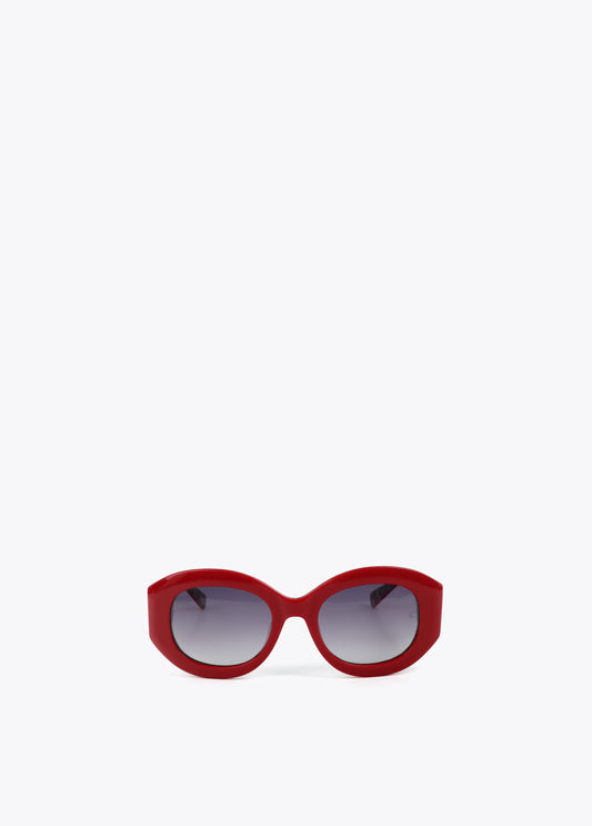 Round-Shaped Sunglasses with Leopard Logo