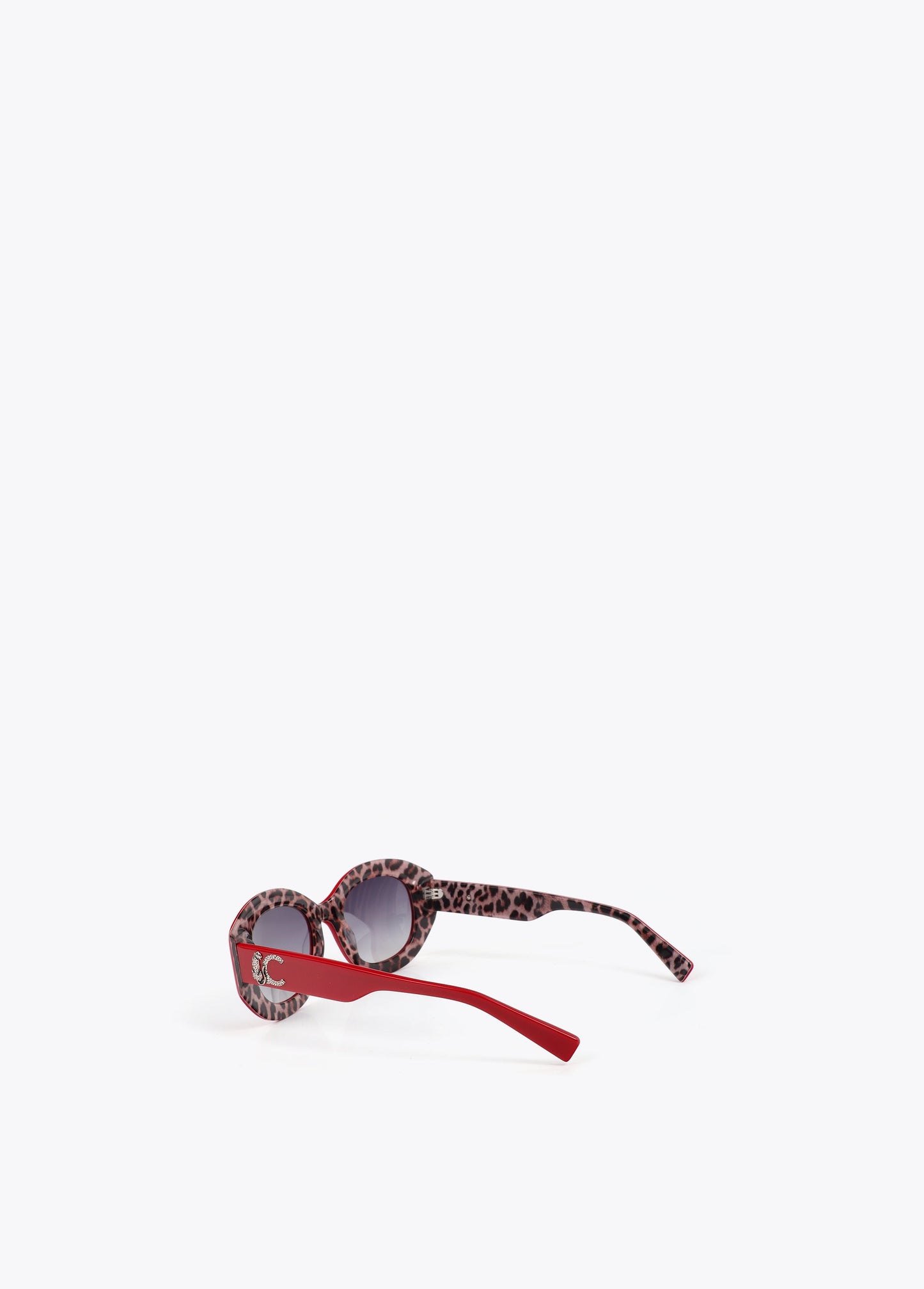 Round-Shaped Sunglasses with Leopard Logo