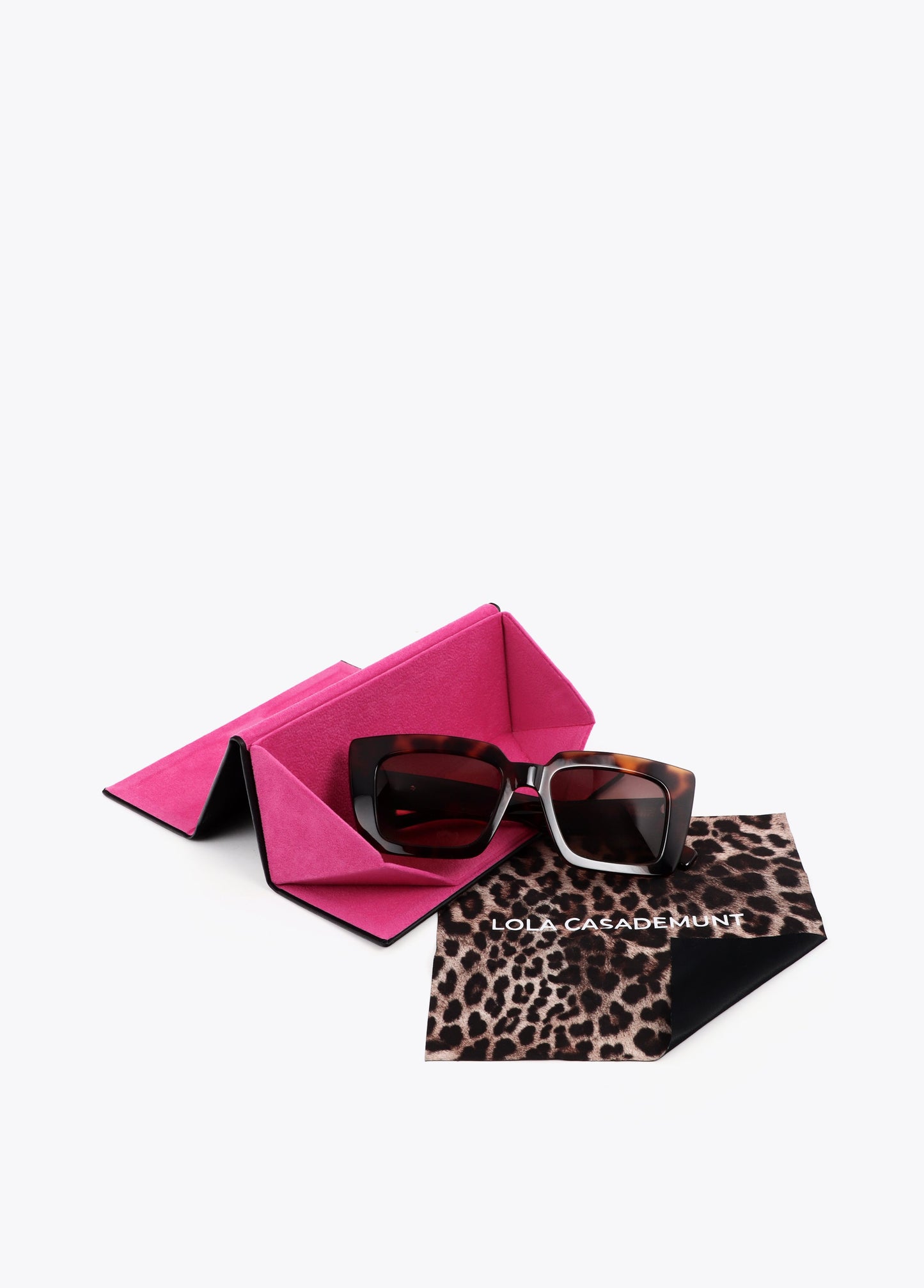 Rectangular Sunglasses with Leopard Logo