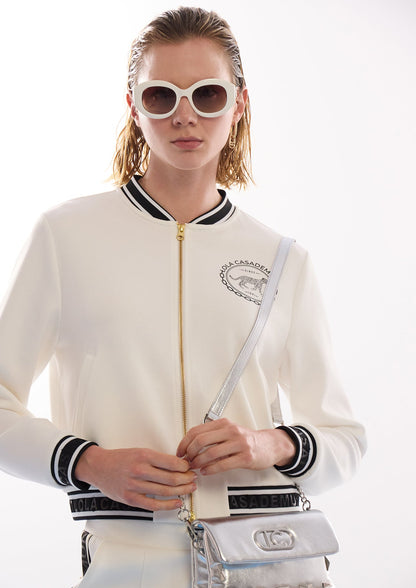 Bomber Scuba with Ribbon Detail and Back Print