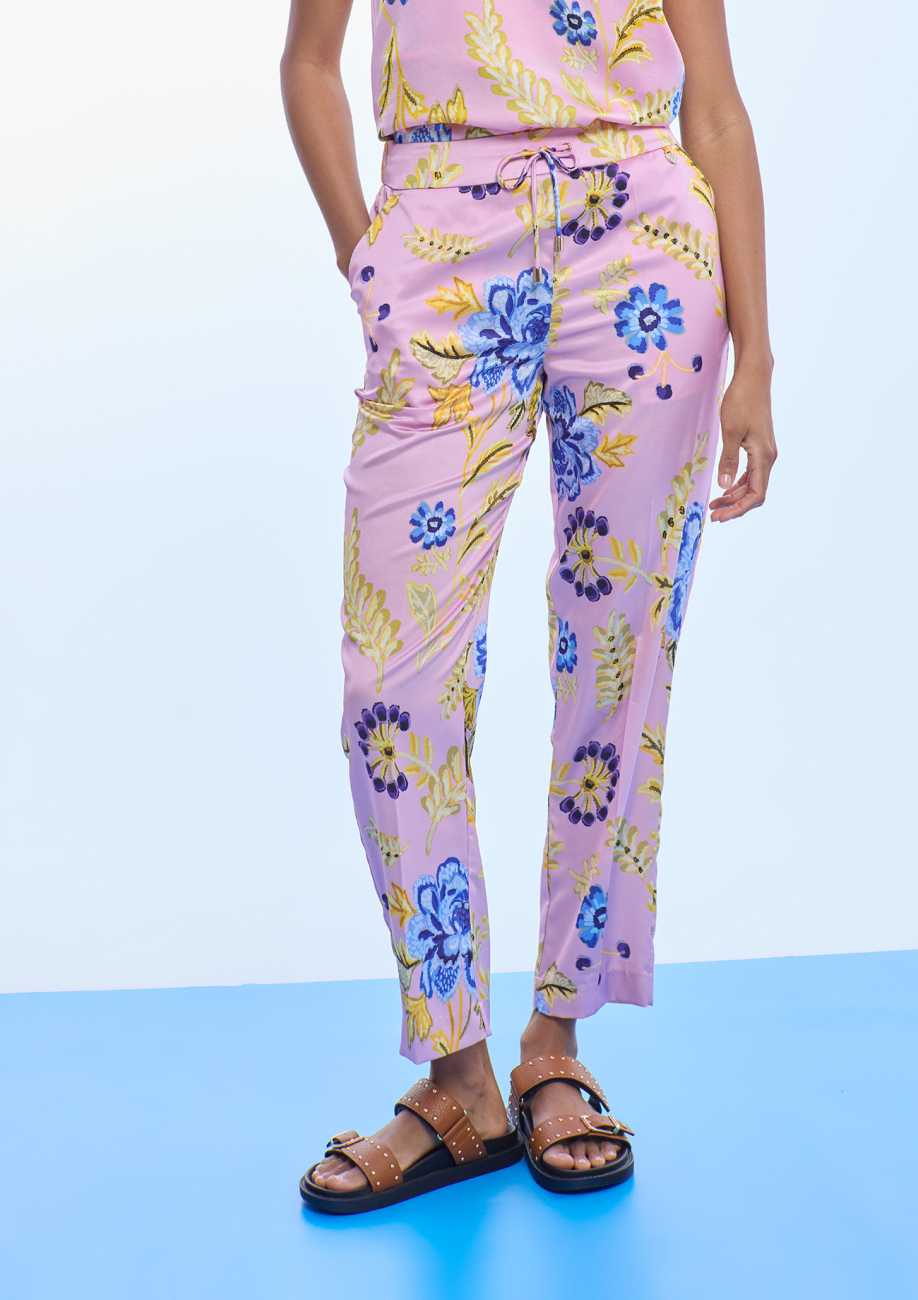 Satin Floral Jogger