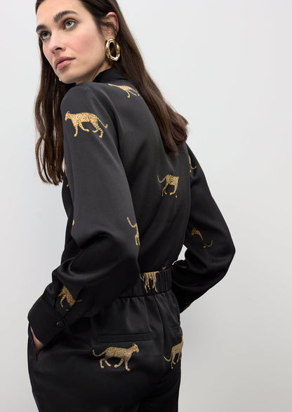 Satin Leopard Print Shirt