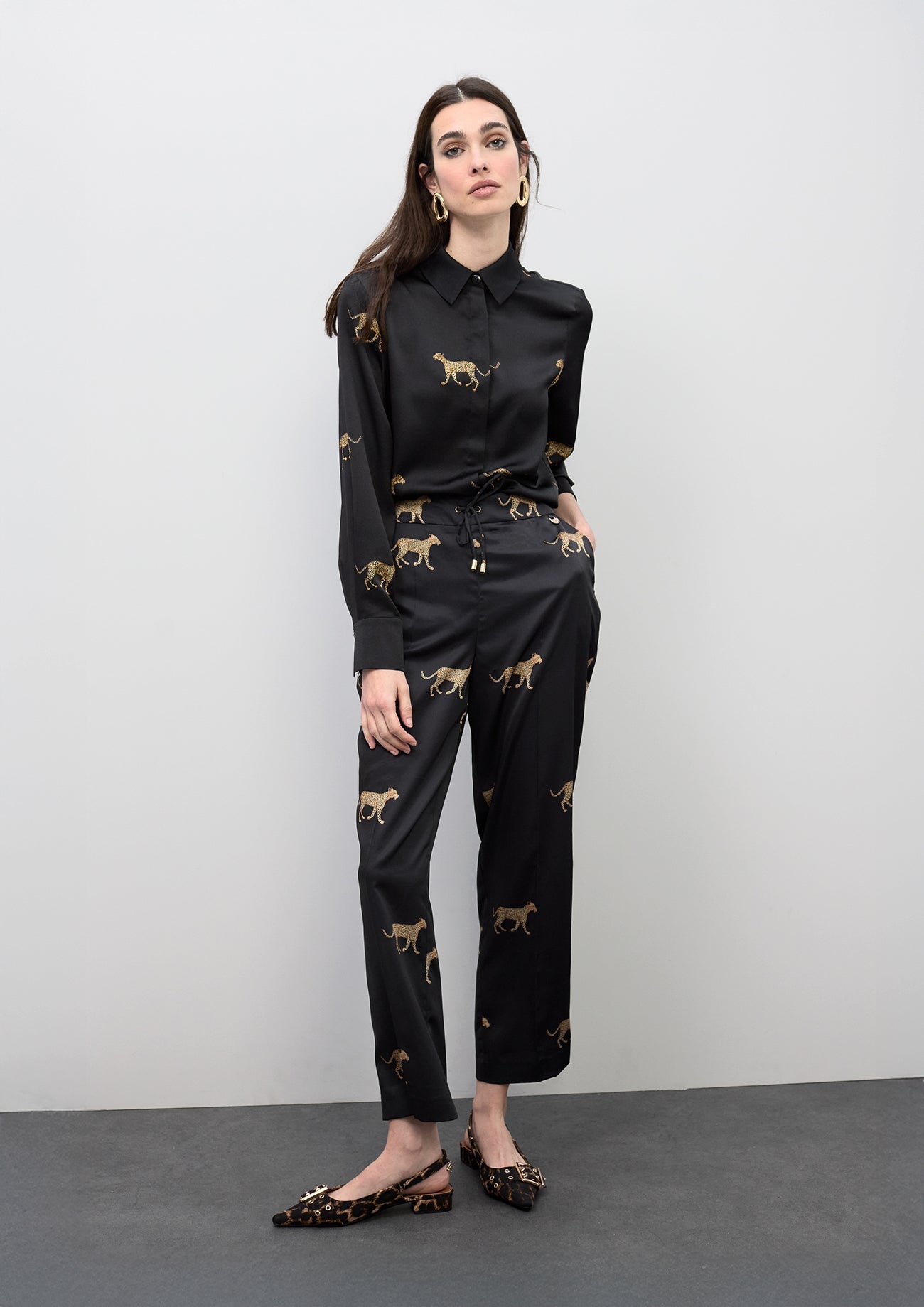 Satin Leopard Print Shirt