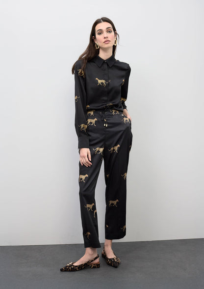 Satin Leopard Print Shirt
