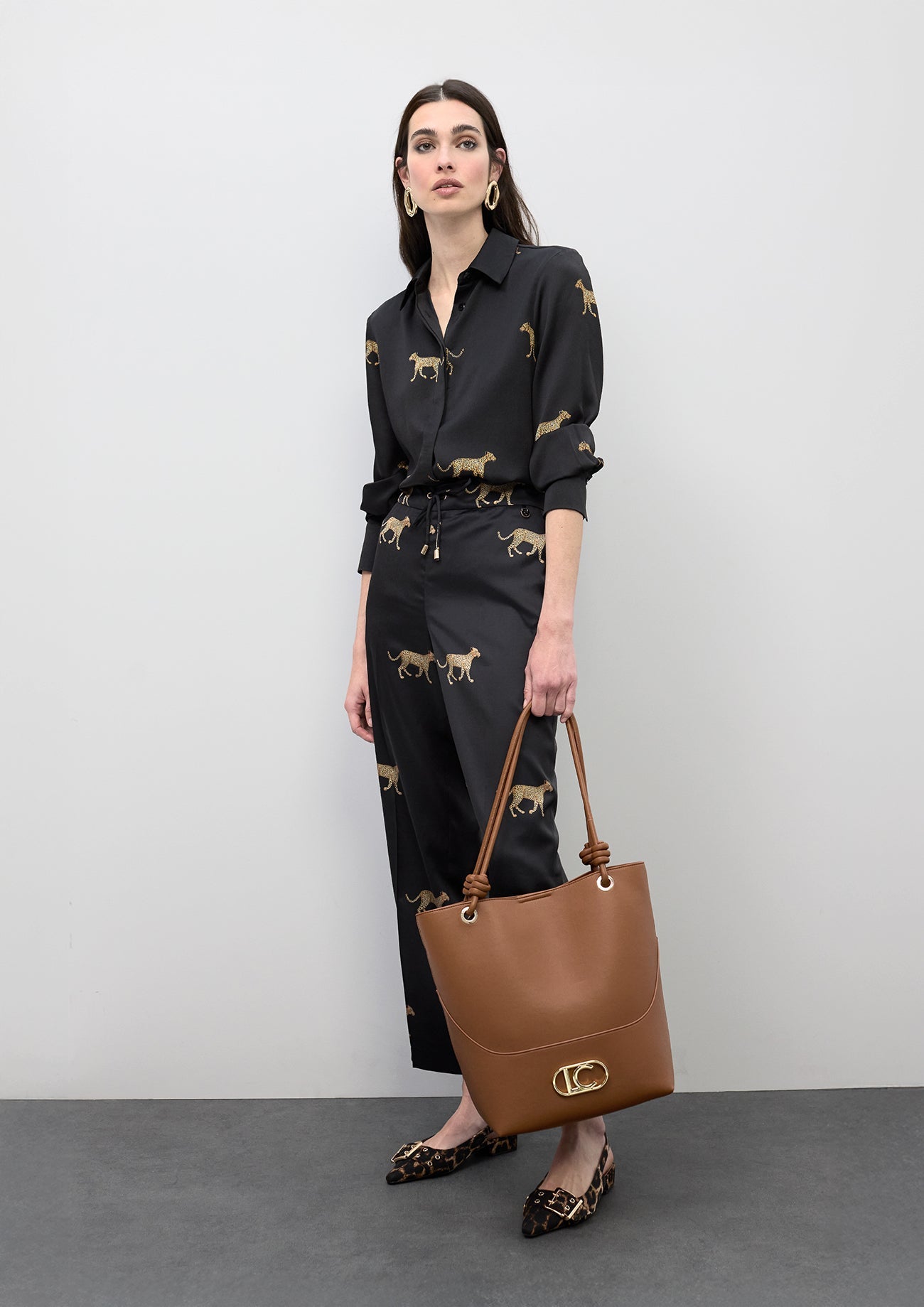 Satin Leopard Print Shirt