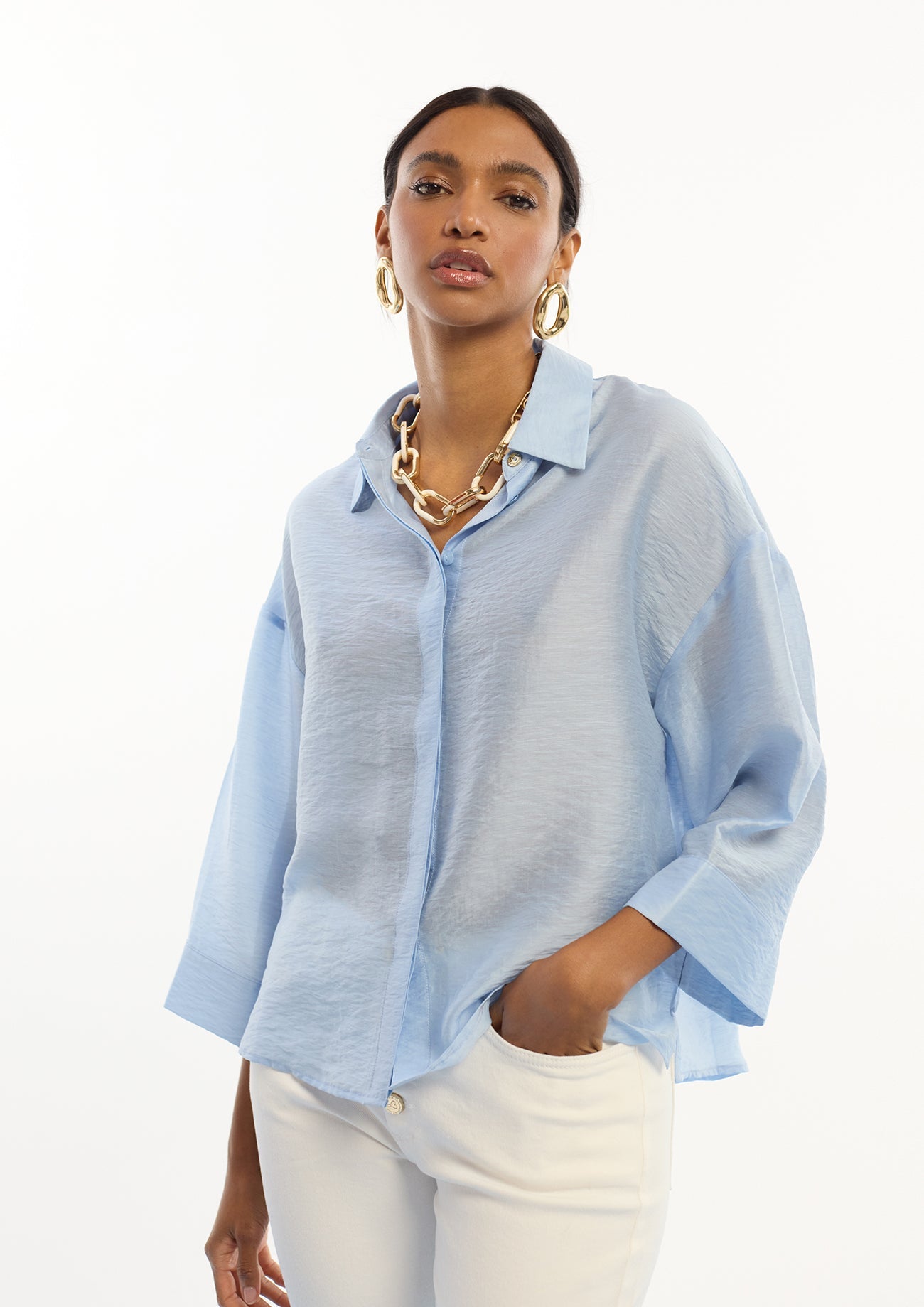 Oversized Linen Short Sleeve Shirt