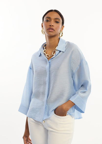 Oversized Linen Short Sleeve Shirt