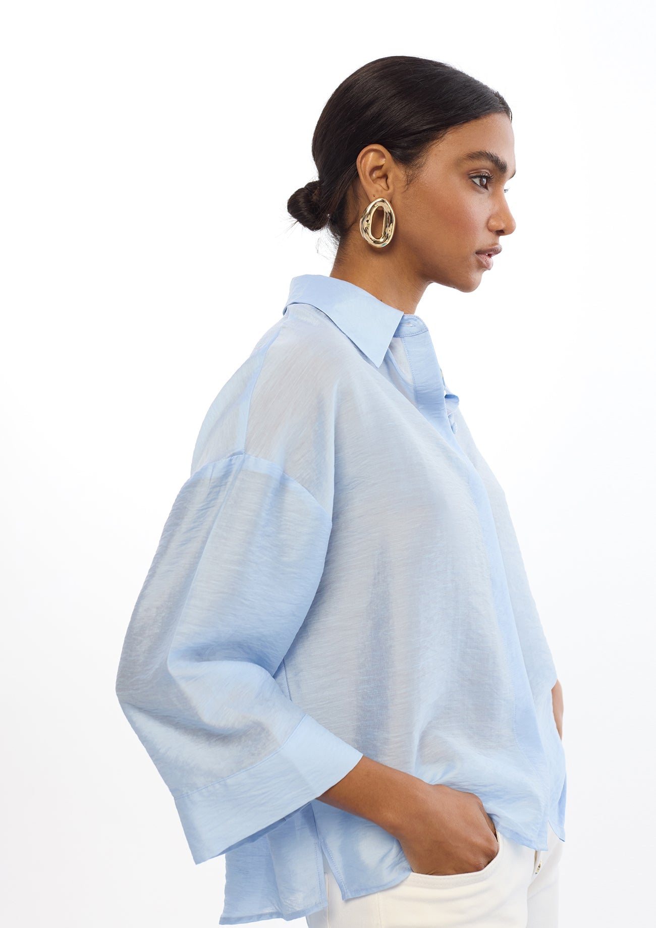 Oversized Linen Short Sleeve Shirt