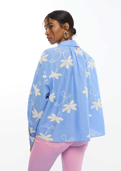 Cotton Floral Embroidered Shirt