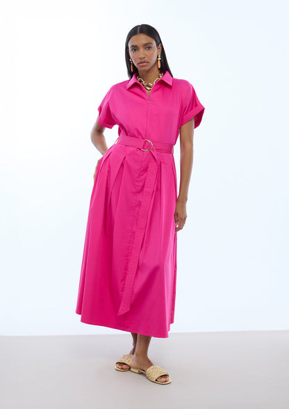 Midi Dress with A-Line Skirt