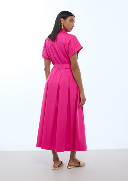 Midi Dress with A-Line Skirt