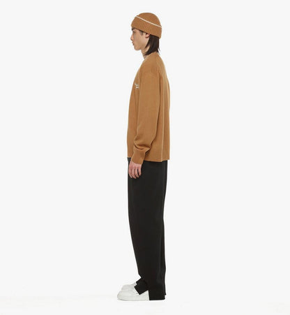 MHDESMM01CO00L-Laurel Cardigan in Wool and Recycled Cashmere|COGNAC VINTAGE