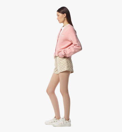 MFDFSMM01Q20XS-Laurel Cropped Cardigan in Wool and Recycled Cashmere|BLUSH PINK