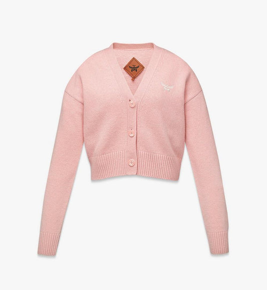 MFDFSMM01Q200L-Laurel Cropped Cardigan in Wool and Recycled Cashmere|BLUSH PINK