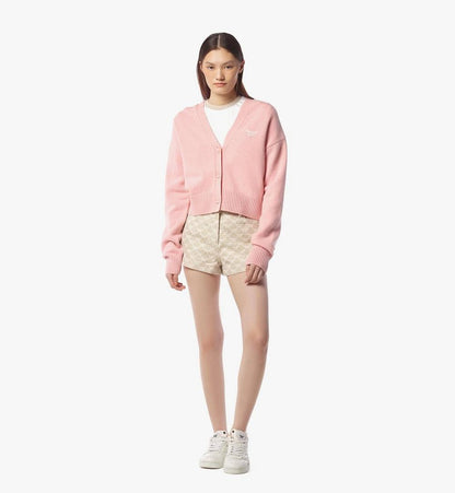 MFDFSMM01Q200S-Laurel Cropped Cardigan in Wool and Recycled Cashmere|BLUSH PINK