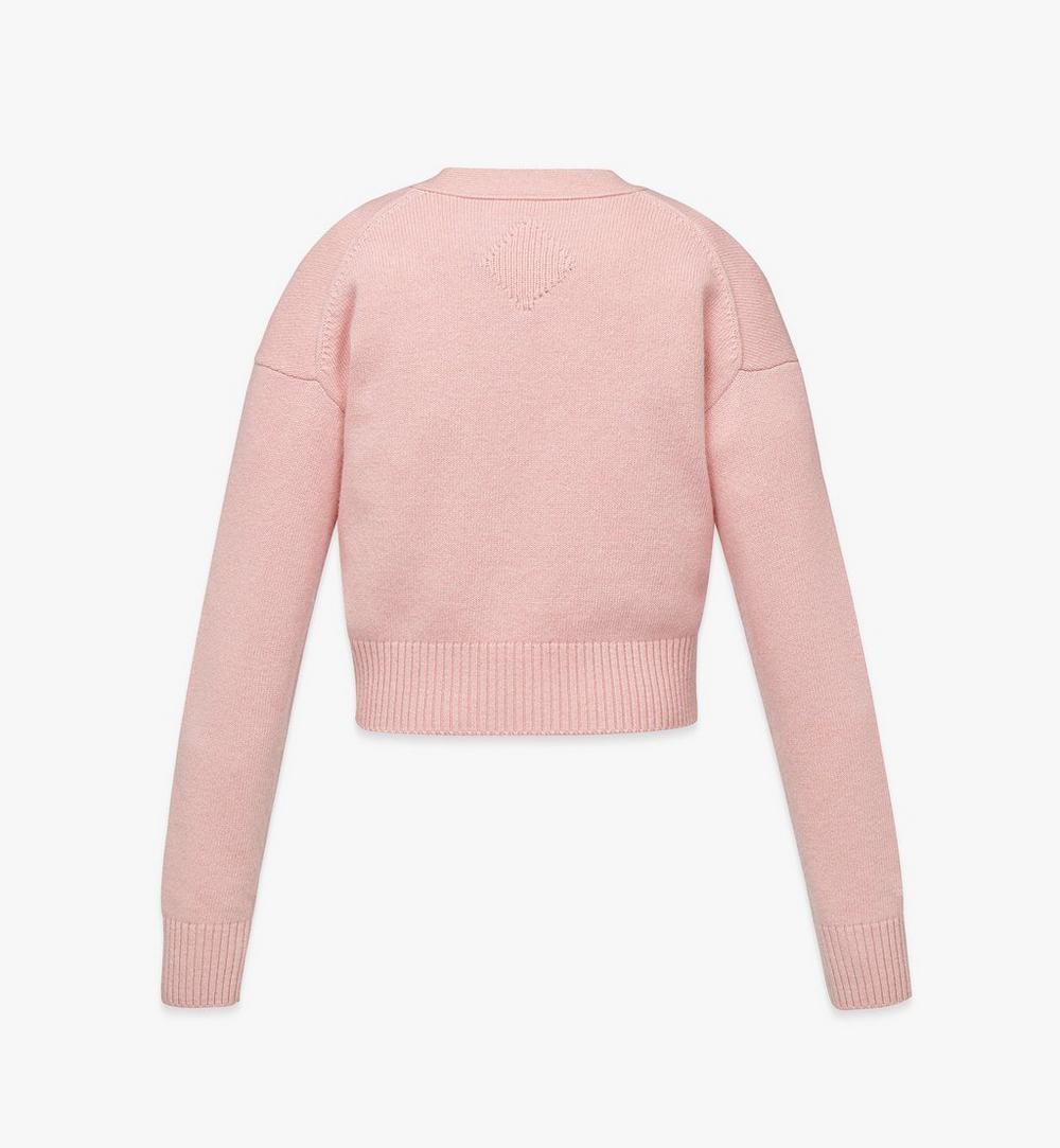 MFDFSMM01Q200M-Laurel Cropped Cardigan in Wool and Recycled Cashmere|BLUSH PINK