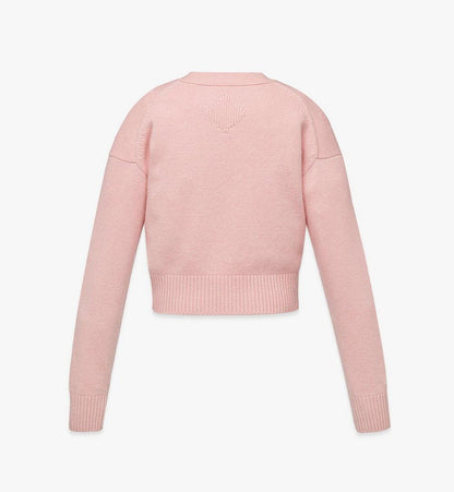MFDFSMM01Q200M-Laurel Cropped Cardigan in Wool and Recycled Cashmere|BLUSH PINK